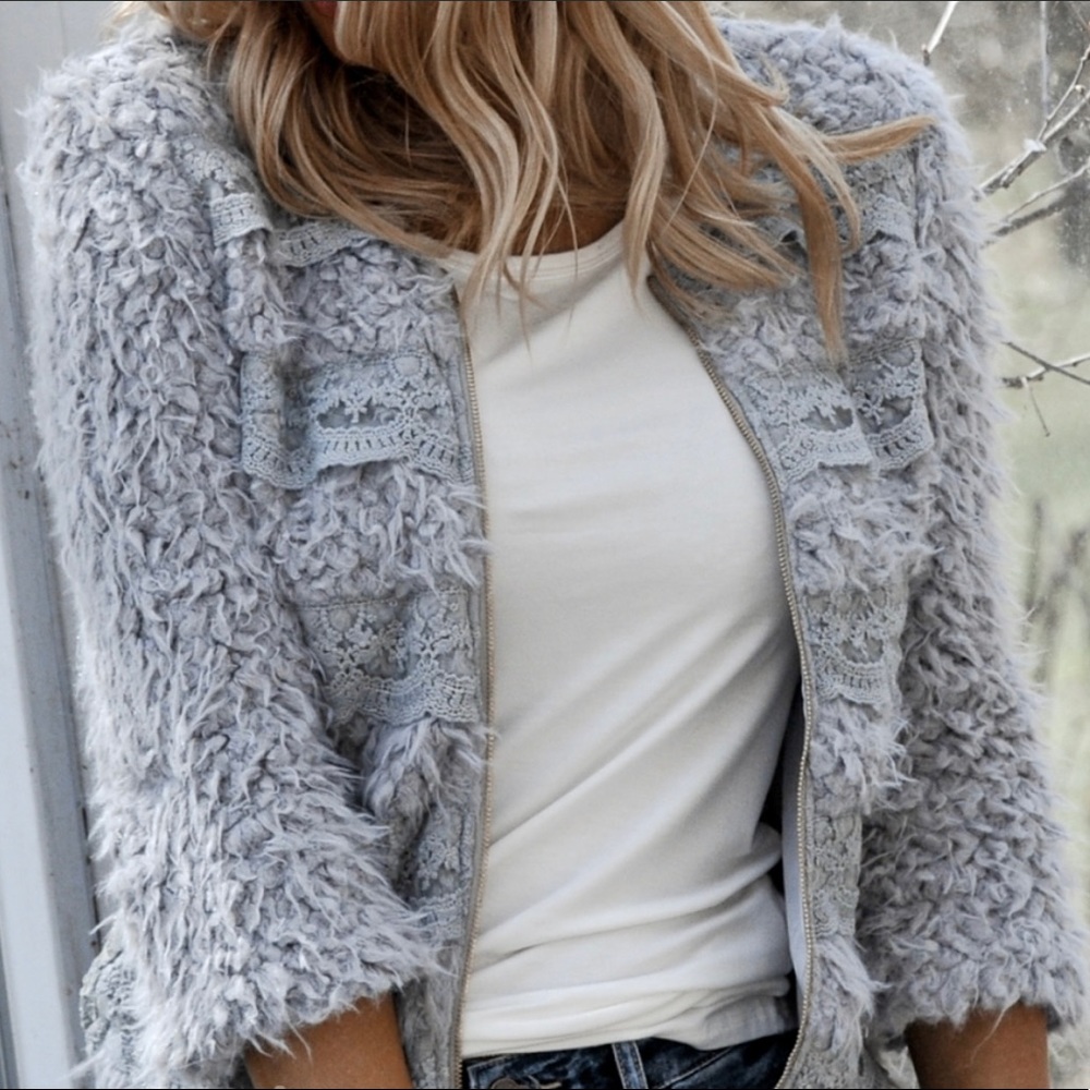 💎Lace inlay jacket💎